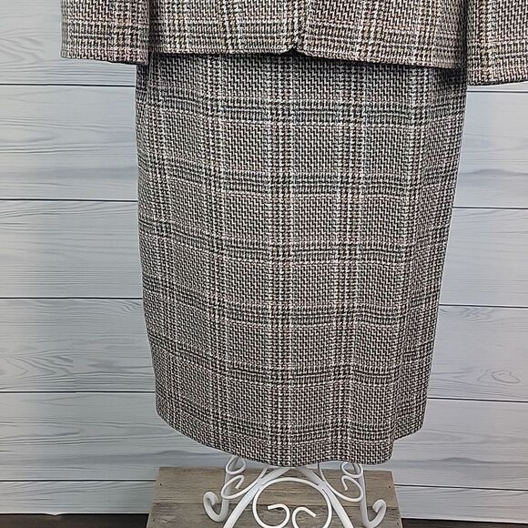 Vintage 80's Evan Picone womens plaid checkered Made in USA suit Size 2 - Picture 4 of 16